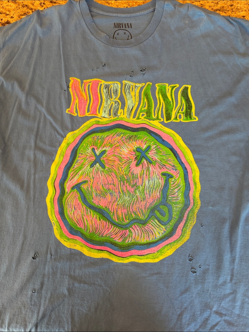 Urban Outfitters Nirvana Smiley Graphic Tee with Neon Print